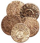 ELBING, Billon Solidus, 17 mm, 1630-34, lot of all 5 dates, avg crude G or better.
