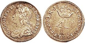 -- Ar 4 Pence, 1731, Choice VF+, well struck, lovely metal quality with pleasing old tone & luster hints.