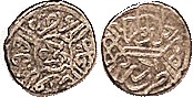 TURKEY, Mehmet II, 1451-81 (conqueror of Constantinople), Ar Akche, AH 865, 11 mm, VF, centered, well struck, fully clear, good for this.