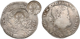Zygmunt II August, Złoty polski 1564 kontrasygnowany na patace (sumy neapolitańskie) R5
