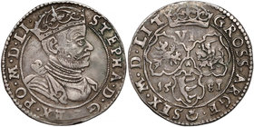 Stefan Batory, Szóstak Wilno 1581 - Platyny - b.rzadki RRRR