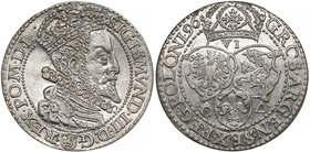 Zygmunt III Waza, Szóstak Malbork 1596 - DUŻA GŁOWA - piękny R4