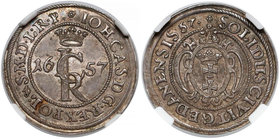 Jan II Kazimierz, Szeląg Gdańsk 1657 - odbitka z oryginalnych stempli (R5) R5
