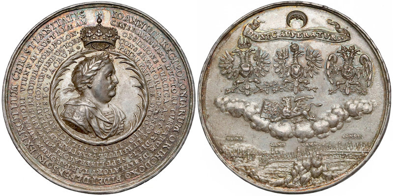 Jan III Sobieski, Medal Święta Liga 1684 (Höhn) - WYŚMIENITY
 Medal w niespotyk...