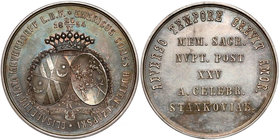 Medal 25. rocznica małżeństwa Emeryka Hutten-Czapskiego 1879 r. - 1 z 20 szt - RZADKOŚĆ R6