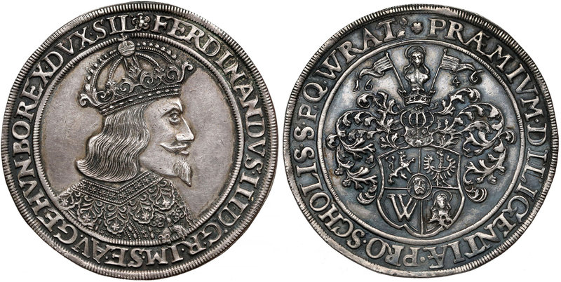 Śląsk, Ferdynand III, Talar Wrocław 1646 - z herbem miasta - RZADKOŚĆ
Schlesien...