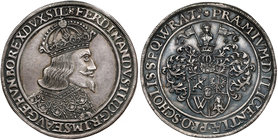 Śląsk, Ferdynand III, Talar Wrocław 1646 - z herbem miasta - RZADKOŚĆ R8