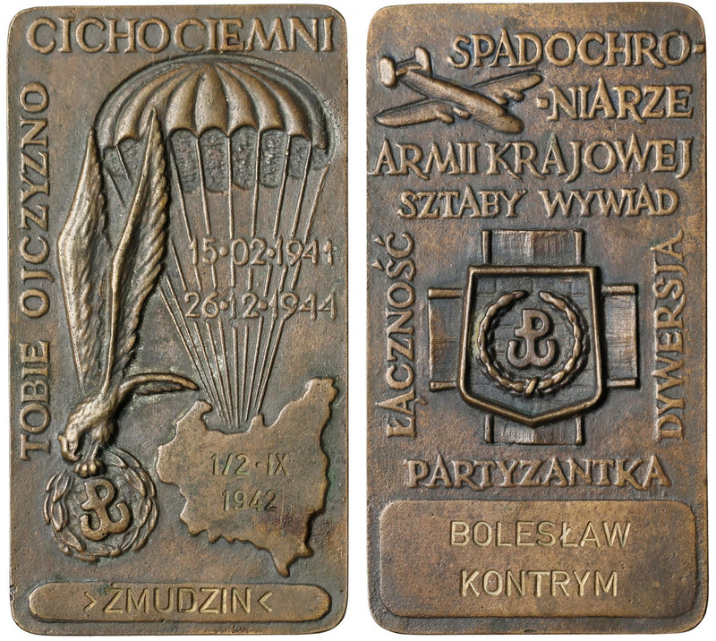 Plakieta CICHOCIEMNI dla Bolesława Kontryma ps. ŻMUDZIN
 'Chcemy, by orły naszy...