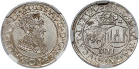 Zygmunt II August, Czworak Wilno 1568 - NGC MS61 RR