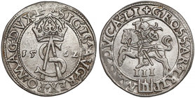 Zygmunt II August, Trojak Wilno 1562 - duża Pogoń