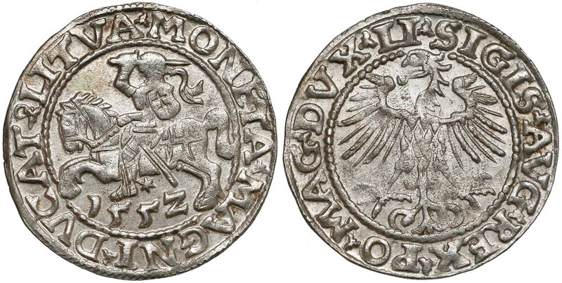 Zygmunt II August, Półgrosz Wilno 1552 - tarcza prosta
 Ładny. 


Grade: XF/...