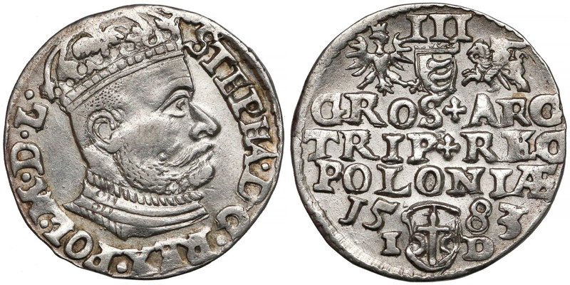 Stefan Batory, Trojak Olkusz 1583 - ID nisko
 Ostatnia z odmian rocznika 1583. ...