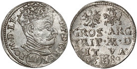 Stefan Batory, Trojak Wilno 1580 - (III) - piękny