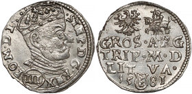 Stefan Batory, Trojak Wilno 1581 - (III) - b.ładny RR
