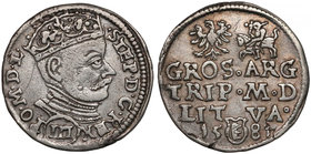 Stefan Batory, Trojak Wilno 1581 - (III) RR