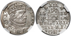 Stefan Batory, Trojak Ryga 1586 - duża głowa - piękny