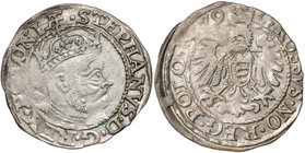 Stefan Batory, Grosz Olkusz 1579 - duża głowa - RZADKI i ładny R5