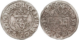 Stefan Batory, Szeląg Olkusz 1586 - NH przy koronie