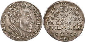 Zygmunt III Waza, Trojak Olkusz 1588 - duża głowa