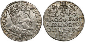 Zygmunt III Waza, Trojak Olkusz 1592 - duża głowa R2