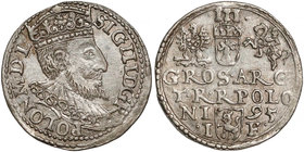 Zygmunt III Waza, Trojak Olkusz 1595 - ciekawy portret RR