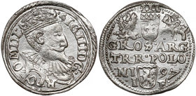 Zygmunt III Waza, Trojak Olkusz 1597 - bardzo ładny