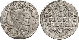 Zygmunt III Waza, Trojak Poznań 1594 - inicjały V-I