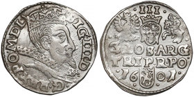 Zygmunt III Waza, Trojak Poznań 1601 - bez P