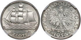 Żaglowiec 2 złote 1936