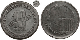 Getto Łódź, 10 marek 1943 Mg - U bez umlautu - b. rzadkie