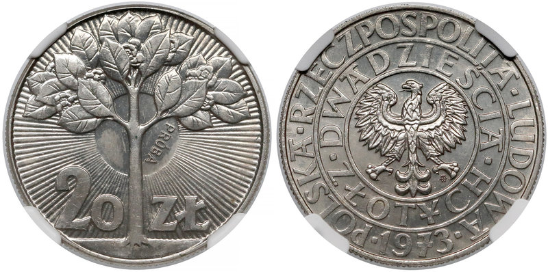 Próba NIKIEL 20 złotych 1973 Drzewo
 Nakład 500 sztuk (NBP), 540 sztuk (MW). 
...