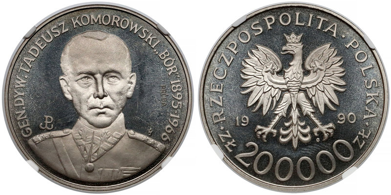 Próba NIKIEL 200.000 złotych 1990 Komorowski 'Bór'
 Nakład 500 sztuk. 

Grade...