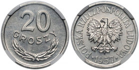 20 groszy 1957 - szeroka data - b.rzadka