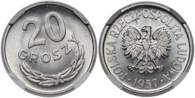 20 groszy 1957 - wąska data - skrętka - rzadka