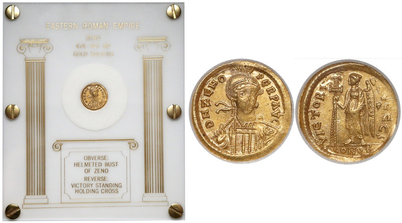 Zenon, Solidus Konstantynopol (476-491) - IGS AU
 Dawny, ekskluzywny grading fi...