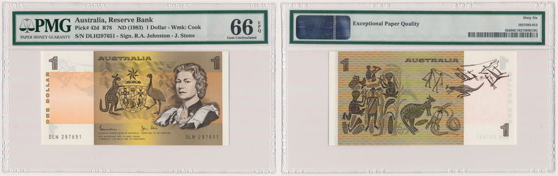 Australia, 1 Dollar (1983) 
Australia, 1 dollar (1983) 
 Prefix DGJ 000001 to ...