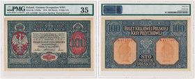 Jenerał 100 mkp 1916 - numeracja 6-cyfrowa
