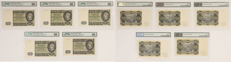 500 złotych 1940 - A - PMG 66 EPQ (5szt)
 

Grade: PMG 66 EPQ 
Reference: Mi...