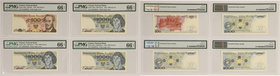100 i 1.000 zł 1975-76 - PMG 66 EPQ (4szt)
