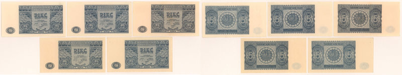5 złotych 1946 - zestaw (5szt)
 1 sztuka st.2+, pozostałe w wyśmienitych stanac...