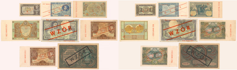 Zestaw banknotów II RP z powojennymi nadrukami WZÓR (8szt)
 Banknoty obiegowe p...
