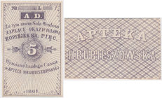 Hrubieszów, APTEKA, 5 kopiejek 1861 - blankiet