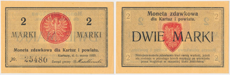 Kartuzy, 2 marki 1920
 

Grade: UNC/AU 
Reference: Podczaski W-022.2.c
POLA...