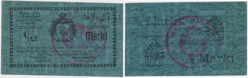 Kępno, 1/2 marki 1920
 

Grade: UNC/AU 
Reference: Podczaski P-066.E.1
POLA...