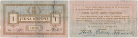 Lwów, 1 korona 1914 - seria pisana odręcznie