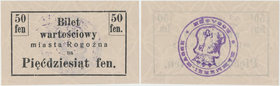 Rogoźno, 50 fenigów (1919) - niemiecki stempel, bez kropki po 'fen'