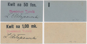 Turwia Dominium, 50 fen i 1 mk (1914) zestaw (2szt)