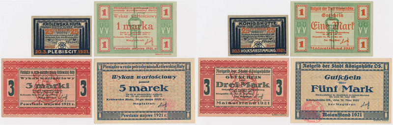 Królewska Huta, 25 pfg i 1-3 mk 1921 (4szt)
 

Grade: UNC/1, 1- 
POLAND POLE...