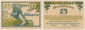 Trebnitz (Trzebnica), 25 pfg 1920 DRUK PRÓBNY perforacja SELMAR BAYER
