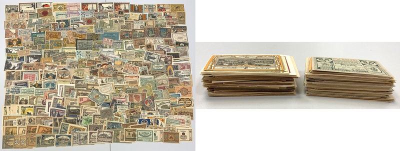 Kolekcja ~427 szt. notgeldów
 Grupa 427 (+/-2) banknotów zastępczych z ziem pol...